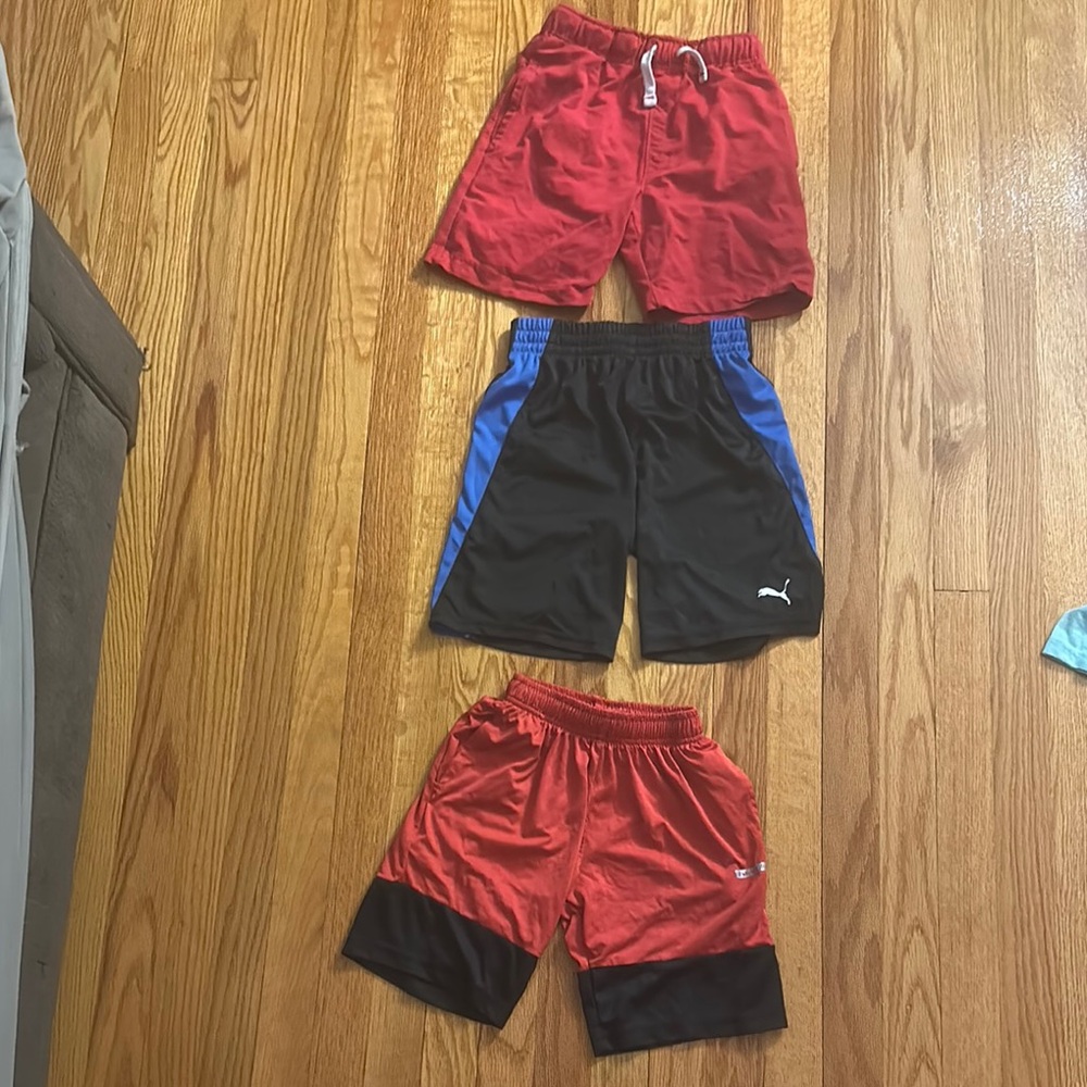 Puma Red and Black Athletic Shorts Moisture-Wicking Comfort